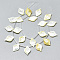 Natural Yellow Shell Pendants, Leaf, Champagne Yellow, 16x10x3mm, Hole: 0.7mm