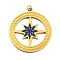Ion Plating(IP) 304 Stainless Steel Pendants, with Enamel and Jump Ring, Flat Round with Star Charm, Golden, 30.5x27.5x1mm, Hole: 2.5mm