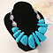 Resin Irregular Beaded Bib Necklaces, Alloy Jewelry for Women, Platinum, Deep Sky Blue, 17.72 inch(45cm)