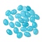 Natural White Jade Cabochons, Oval, Dyed, Deep Sky Blue, 8~8.5x6~6.5x2.5~3.5mm