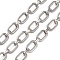 304 Stainless Steel Rectangle Link Chains, Unwelded, Stainless Steel Color, 11x6.5x1.4mm