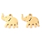 304 Stainless Steel Charms, Laser Cut, Elephant, Golden, 13.5x11x1.5mm, Hole: 1.5mm