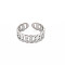 Non-Tarnish 304 Stainless Steel Curb Chain Open Cuff Ring for Women, Stainless Steel Color, US Size 6 3/4(17.1mm)