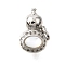 Brass Micro Pave Cubic Zirconia Shell Pendants, with Jump Ring, Cadmium Free & Nickel Free & Lead Free, Gourd, Platinum, 10x15.5x11mm, Hole: 3.5mm
