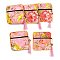 Chinese Style Floral Cloth Jewelry Storage Zipper Pouches, Square Jewelry Gift Case with Tassel, for Bracelets, Earrings, Rings, Random Pattern, Pink, 11.5x11.5x0.7cm