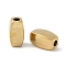 304 Stainless Steel Beads, Ion Plating(IP), Rectangular Prism, Real 18K Gold Plated, 12x6x6mm, Hole: 2.4mm