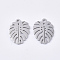 Tarnish Resistant 201 Stainless Steel Pendants, Leaf, Stainless Steel Color, 17x13x1mm, Hole: 1.4mm