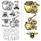1Pc Custom PVC Plastic Clear Stamps, with 1Pc Carbon Steel Cutting Dies Stencils, for DIY Scrapbooking, Photo Album Decorative, Cards Making, Bees, Stamps: 160x110x3mm, Stencils: 137x106x0.8mm