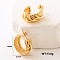 Stainless Steel C-Shaped Stud Earrings, Golden, 20x2.5mm