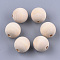 Natural Wooden Beads, Undyed, Round, Antique White, 26mm, Hole: 5.5mm