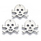 Non-Tarnish Halloween 201 Stainless Steel Charms, Laser Cut, Skull, Stainless Steel Color, 13.5x15x0.8mm, Hole: 1.4mm
