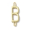 Rack Plating Brass Connector Charms, for Personalized Name Necklace Making, Cadmium Free & Lead Free, Long-Lasting Plated, Real 18K Gold Plated, Letter B, 22.5x7x1.5mm, Hole: 3x0.8mm