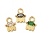 Ion Plating(IP) 304 Stainless Steel with Rhinestone Charms, Real 14K Gold Plated, Ghost Charm, Mixed Color, 10x7.5x2mm, Hole: 2.5mm