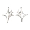Non-Tarnish 304 Stainless Steel Pendants, Star Charm, Stainless Steel Color, 36x26x3mm, Hole: 3mm
