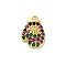 Christmas Series Brass Micro Pave Cubic Zirconia Pendants, Lead Free & Cadmium Free Charms, Gloves, 9x14x3.5mm, Hole: 1.4mm