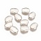 Brass Beads, Long-Lasting Plated, Oval, Matte Silver Color, 11x9x3.5mm, Hole: 1.2mm