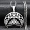Bat 201 Stainless Steel Hollow Crescent Moon Bat Pendant Necklaces for Women, Stainless Steel Color, 19.41 inch(49.3cm)