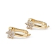 Серьги-кольца из латуни с цветком ZIRC-L097-054G-2