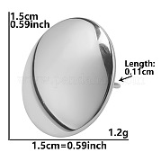 Плоские круглые серьги-гвоздики из нержавеющей стали 304 BW0286-1