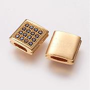 Латунные микро проложить кубического циркония бусы ZIRC-G097-05G