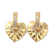 Серьги-кольца из латунного микро-паве с фианитами EJEW-P252-05G