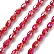 Стеклянные бусины с гальваническим покрытием  EGLA-A037-P6x8mm-B05