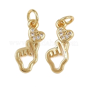 Латунные микро проложить кубического циркония подвески KK-L241-14G
