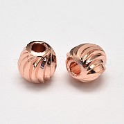 Стойка покрытие латунные гофрированные круглые распорные бусины KK-I600-5mm-RG-RS