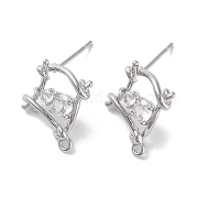 Латунные серьги-гвоздики из циркония KK-E107-13P