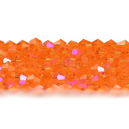 Прозрачные стеклянные бусины гальваническим пряди GLAA-F029-2mm-D11-1