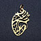 201 Stainless Steel Pendants, Anatomical Organ Heart Shape, with Unsoldered Jump Rings, Golden, 20x12x1mm, Hole: 3mm, Jump Ring: 5x0.8mm