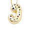 Brass Micro Pave Cubic Zirconia Letter Pendant Necklaces, Real 18K Gold Plated, Letter J, 17.40~17.80 inch(44.2~45.2cm), Pendant: 30x18.5mm