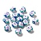Hand Painted Acrylic with Enamel Beads, Hand Drawn Beads, Lilac, 14.5~15.5x16.5~21.5x16~20mm, Hole: 2~2.8mm