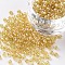 (Repacking Service Available) Glass Seed Beads, Trans. Colours Lustered, Round, Gooldenrod, 8/0, 3mm, Hole: 1mm, about 12G/bag