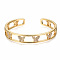 Brass Micro Pave Clear Cubic Zirconia Cuff Bangles, Nickel Free, Butterfly, Real 16K Gold Plated, Inner Diameter: 2-1/4 inch(5.6cm)