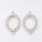 Tarnish Resistant 201 Stainless Steel Links connectors, Laser Cut Links, Oval, Stainless Steel Color, 21.5x13x1mm, Hole: 1mm