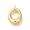 Rack Plating Brass Pendants, Cadmium Free & Lead Free, Letter A~Z Charms, Letter O, 24x16.5x7mm, Hole, 2mm