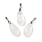 Natural Quartz Crystal Pendants, with Brass Findings, Faceted, Teardrop Charms, 25x13x7mm, Hole: 5x4mm