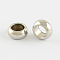 Tarnish Resistant Stainless Steel Large Hole Rondelle Beads, Stainless Steel Color, 11x5mm, Hole: 6mm