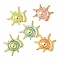 304 Stainless Steel Enamel Pendants, Golden, Sun Charm, Mixed Color, 24x29.5x4mm, Hole: 1.2mm