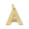 Brass Pendants, with Jump Ring, Letter Charms, Rack Plating, Long-Lasting Plated, Cadmium Free & Lead Free, Real 18K Gold Plated, Letter A, 15x14x1.5mm, Hole: 3.5mm