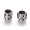 304 Stainless Steel Beads, Large Hole Beads, Rectangle with Cross, Antique Silver, 10.7x11mm, Hole: 8.3mm