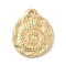 Alloy Pendants, Matte Gold Color, Flat Round, Shell Shape, 19x15.5x2.5mm, Hole: 1.6mm