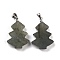 Natural Labradorite Pendants, with Platinum Tone Brass Findings, Tree, 26~27x18.5~19x5.5mm, Hole: 5x4mm