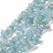 Natural Aquamarine Chips Beads Strands, Grade A, 2.5~6x4.5~10.5mm, Hole: 0.8~1mm, about 80~81cm