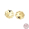 925 Sterling Silver Bead Caps, 8-Petal, Flower, Real 18K Gold Plated, 6x6x1.5mm, Hole: 0.9mm, about 140pcs/10g