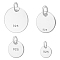 4Pcs 4 Styles 925 Sterling Silver Pendants, Flat Round Charms, with 925 Stamp, Silver, 6~12x0.6mm, Hole: 2~3mm, 1pc/style