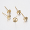 304 Stainless Steel Stud Earring Findings, Real 18K Gold Plated, 14x5mm, Pin: 0.8mm