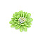 Non-Woven Fabric Flowers,  with Glitter Powder, for DIY Headbands Flower, Clothing, Shoes, Hats Accessories, Lawn Green, 40x45x20mm