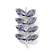 Brass Rhinestone Pendants, Cadmium Free & Lead Free, Leaf, Tanzanite, 20x11x4mm, Hole: 1.4mm